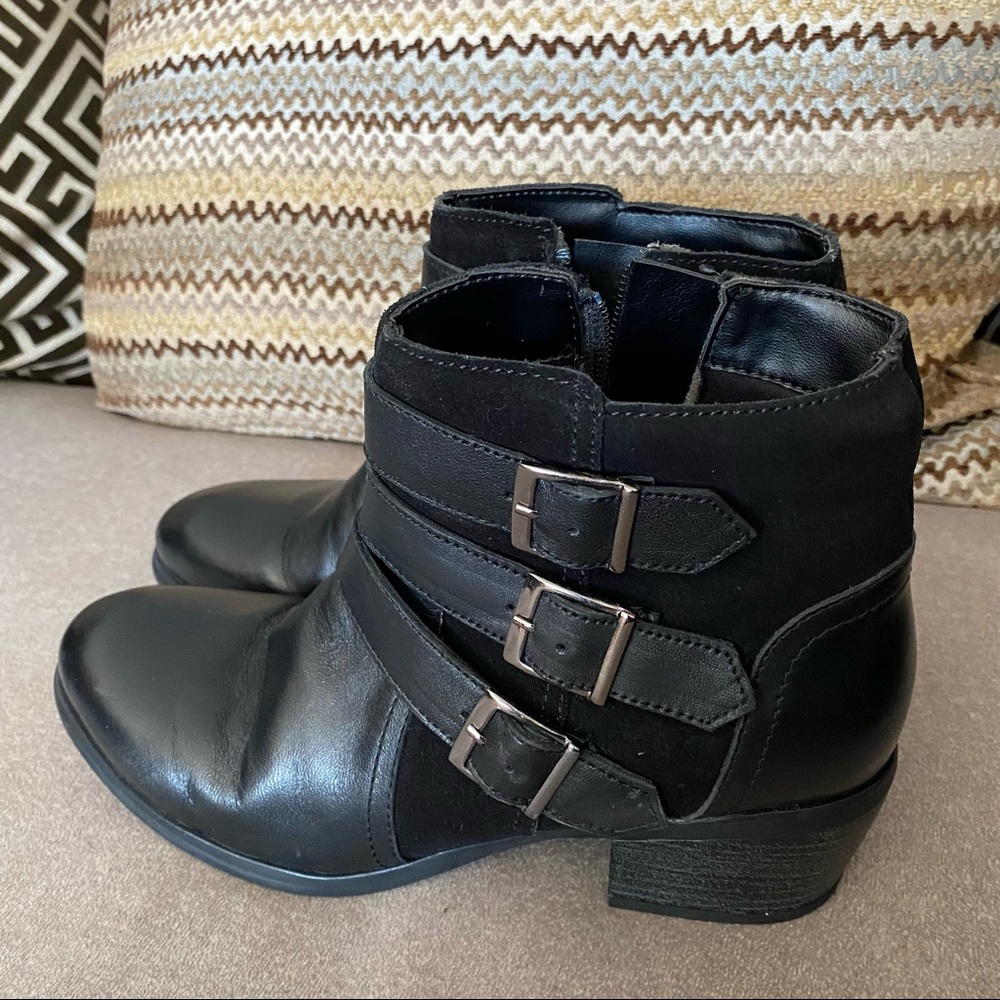 Black ankle boots bought in London.